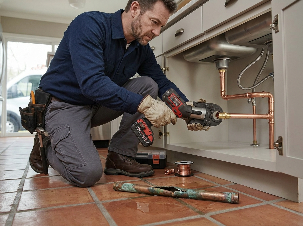 Repairing a leaking copper pipe