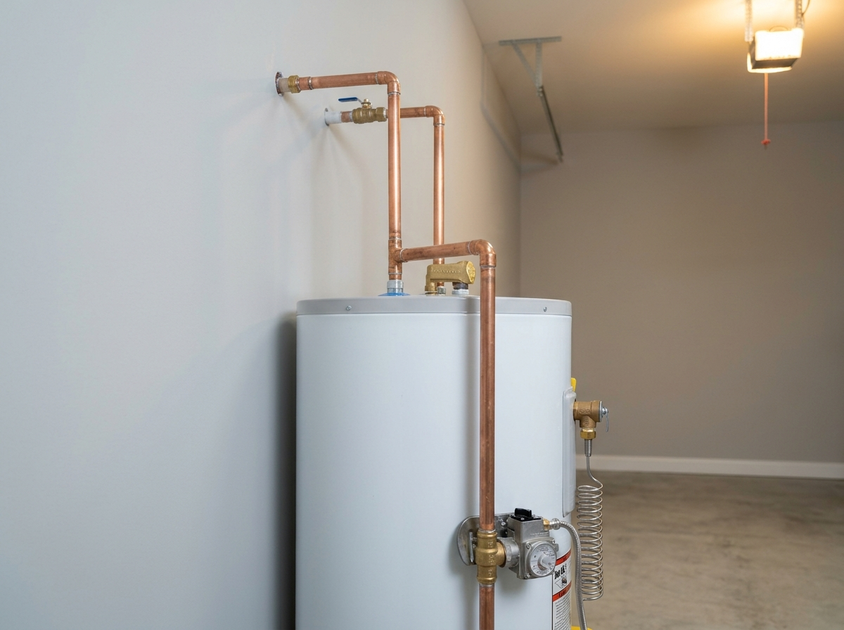 New water heater with copper piping