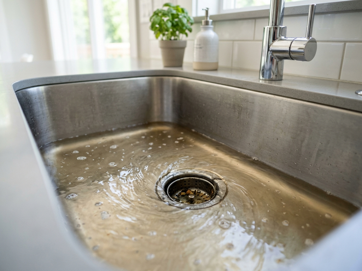 Kitchen sink draining slowly