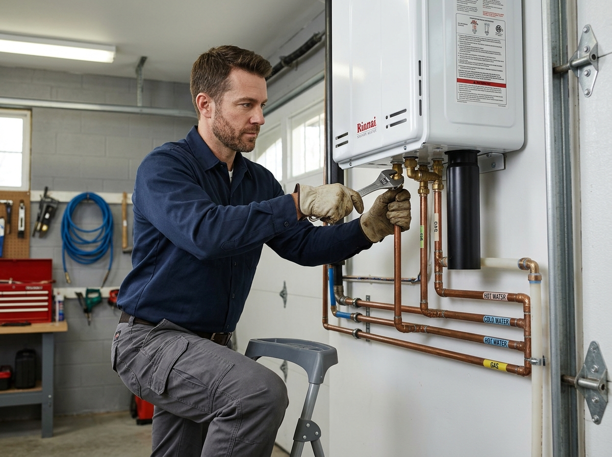 Tankless water heater installation